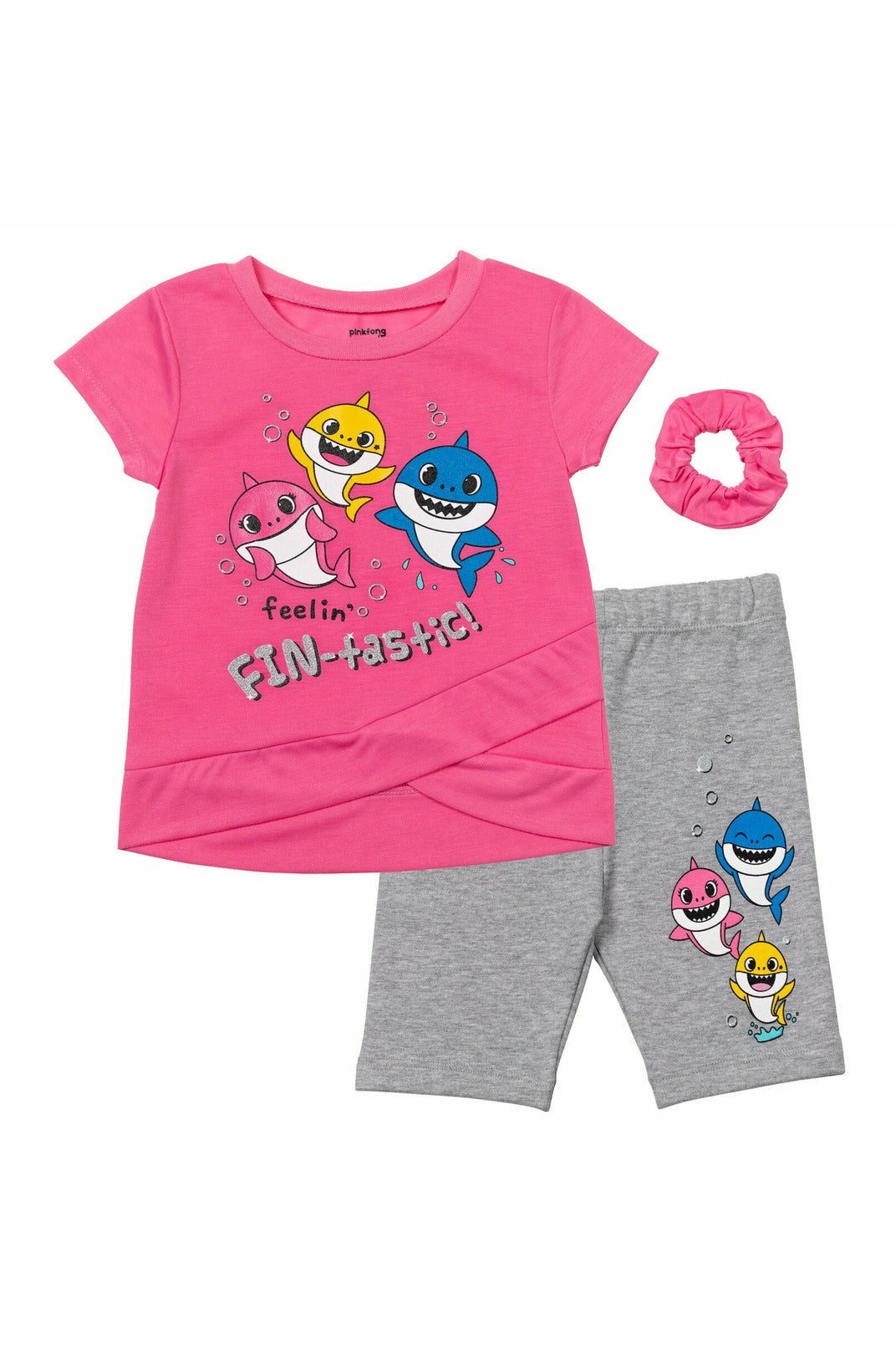 Pinkfong Baby Shark Bike Graphic T-Shirt & Shorts Set