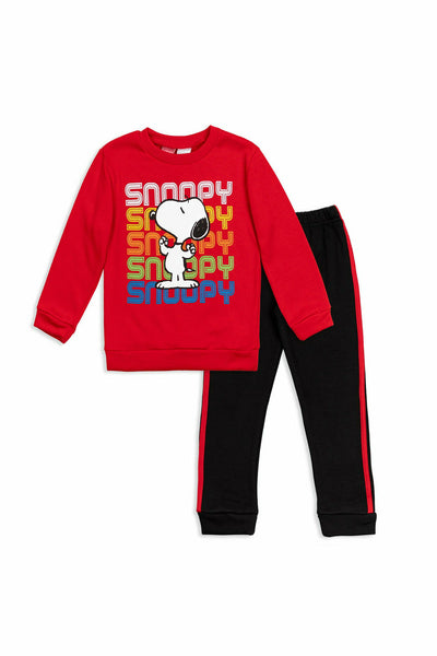 Snoopy Fleece Pullover Sweatshirt & Pants Set