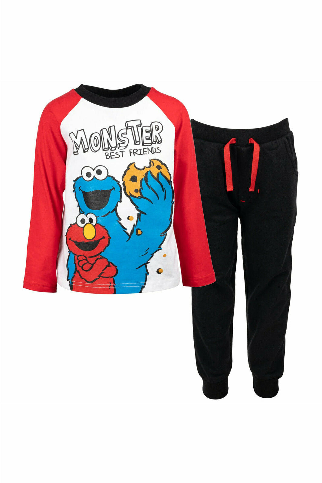 Sesame Street Raglan Long Sleeve Graphic T-Shirt & Raglan French Terry Pants