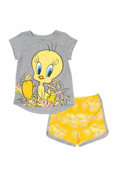 Looney Tunes Tweety Pullover Graphic T-Shirt  & French Terry Shorts
