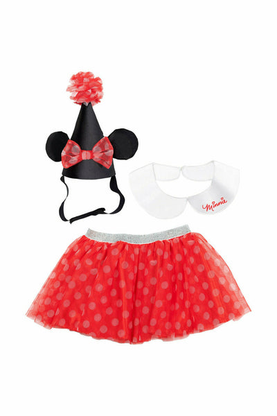 Minnie Mouse 3 Piece Outfit Set: Skirt Collar Hat