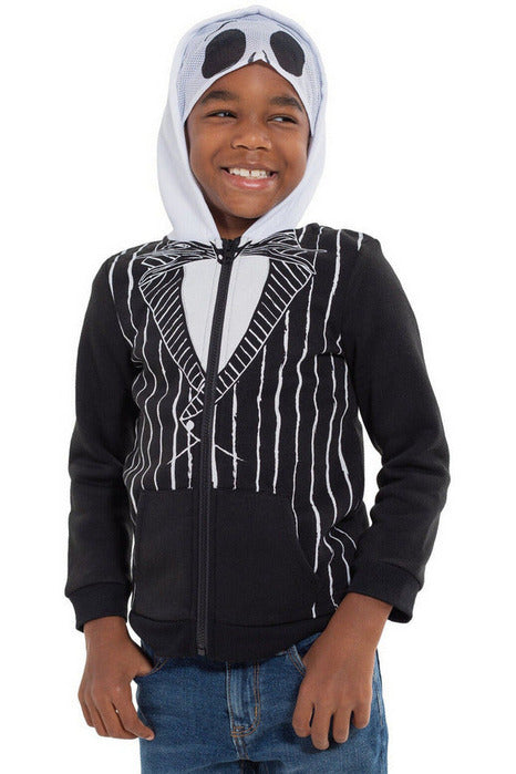 Nightmare Before Christmas Jack Skellington Fleece Zip Up Costume Hoodie