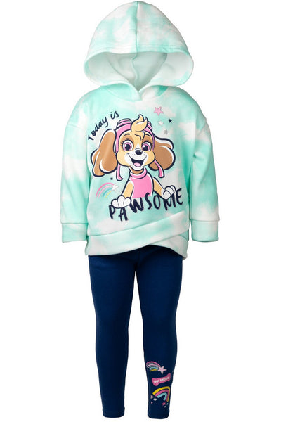Paw Patrol Everest Skye Girls Pullover Crossover Fleece Hoodie and Leggings Outfit Set Toddler to Big Kid