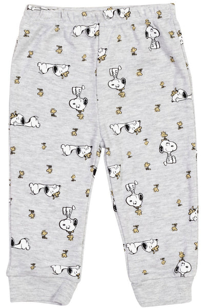 PEANUTS Snoopy Bodysuit Jogger Pants Bib and Hat 4 Piece Outfit Set