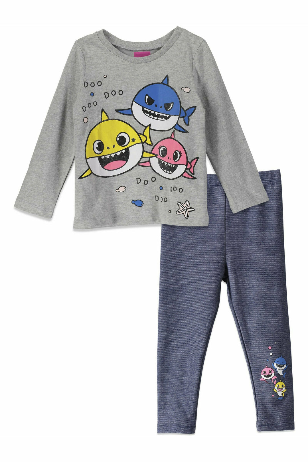 Pinkfong Baby Shark 3 Piece Outfit Set: Vest T-Shirt Pants