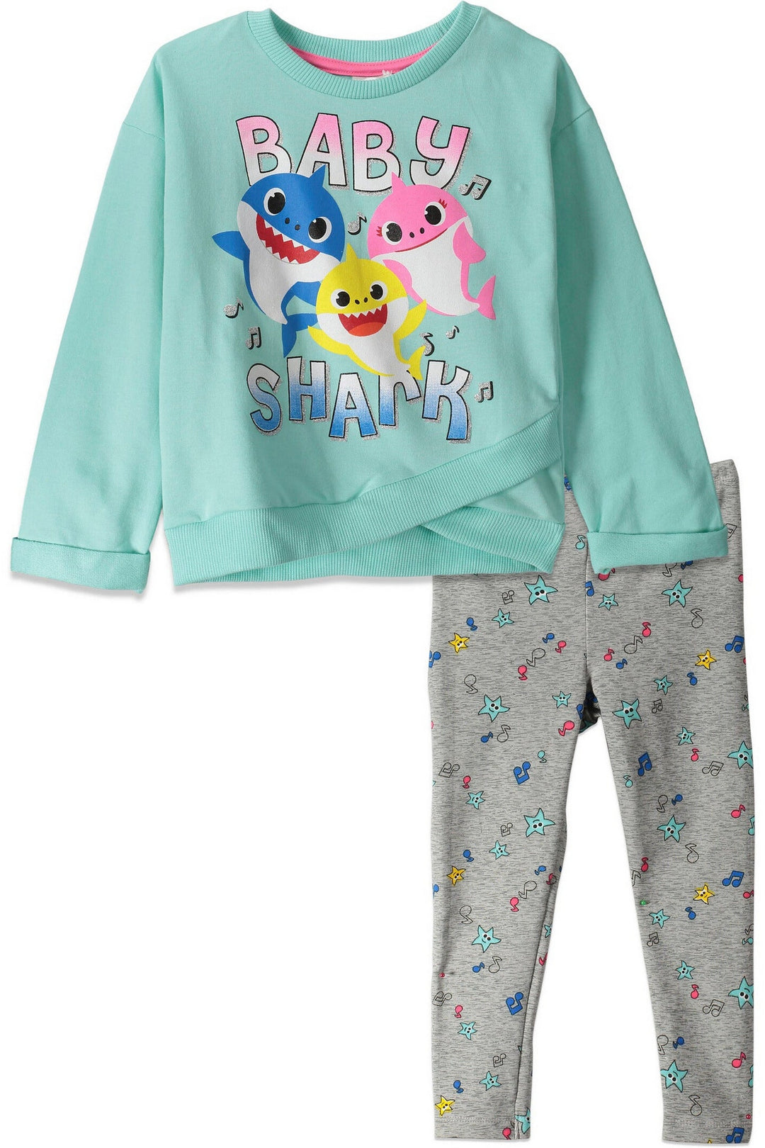 Pinkfong Baby Shark Toddler Girls Crossover T-Shirt Legging Set