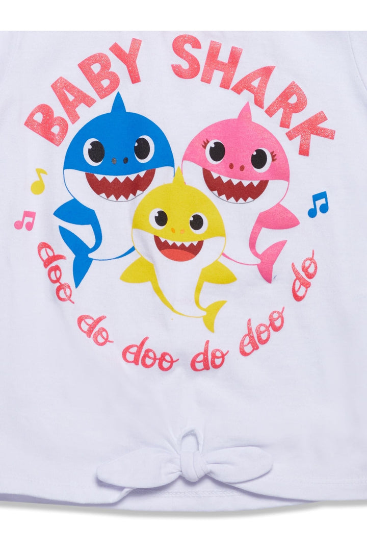 Pinkfong Baby Shark Graphic T-Shirt Bike Shorts and Outfit Set