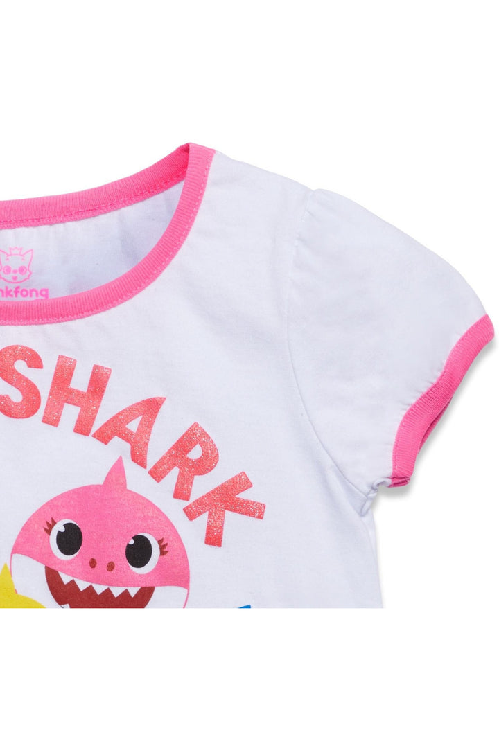 Pinkfong Baby Shark Graphic T-Shirt Bike Shorts and Outfit Set