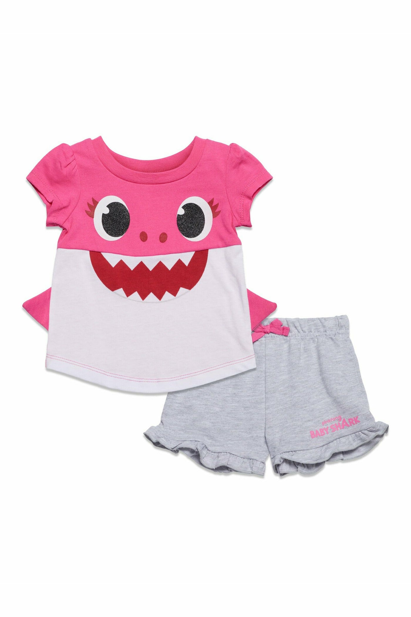 Pinkfong Mommy Shark French Terry Graphic T-Shirt & French Terry Shorts Set