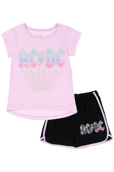 Rock Band Pullover Graphic T-Shirt  & French Terry Shorts
